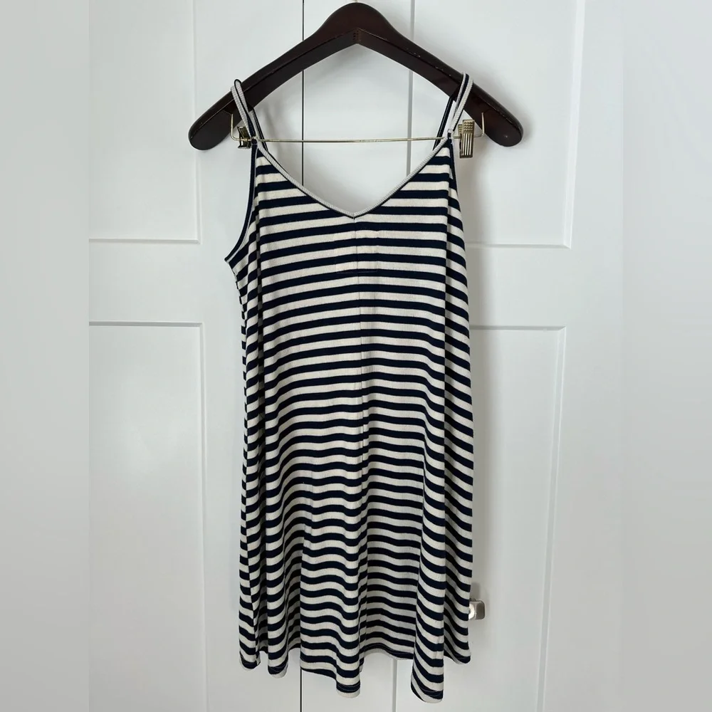 By Together‎ Navy and White Striped Midi Slip Dress